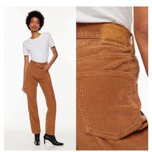 DENIM FORUM The Joni High‎ Rise Loose Corduroy Pants Brown Size 27 Autumn Cozy